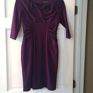Mid-length sleeve purple dress